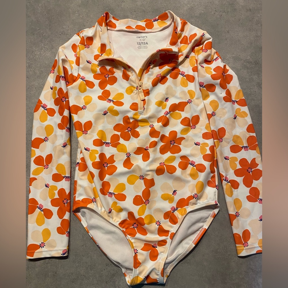 Carter girls rash guard swim suit size 12